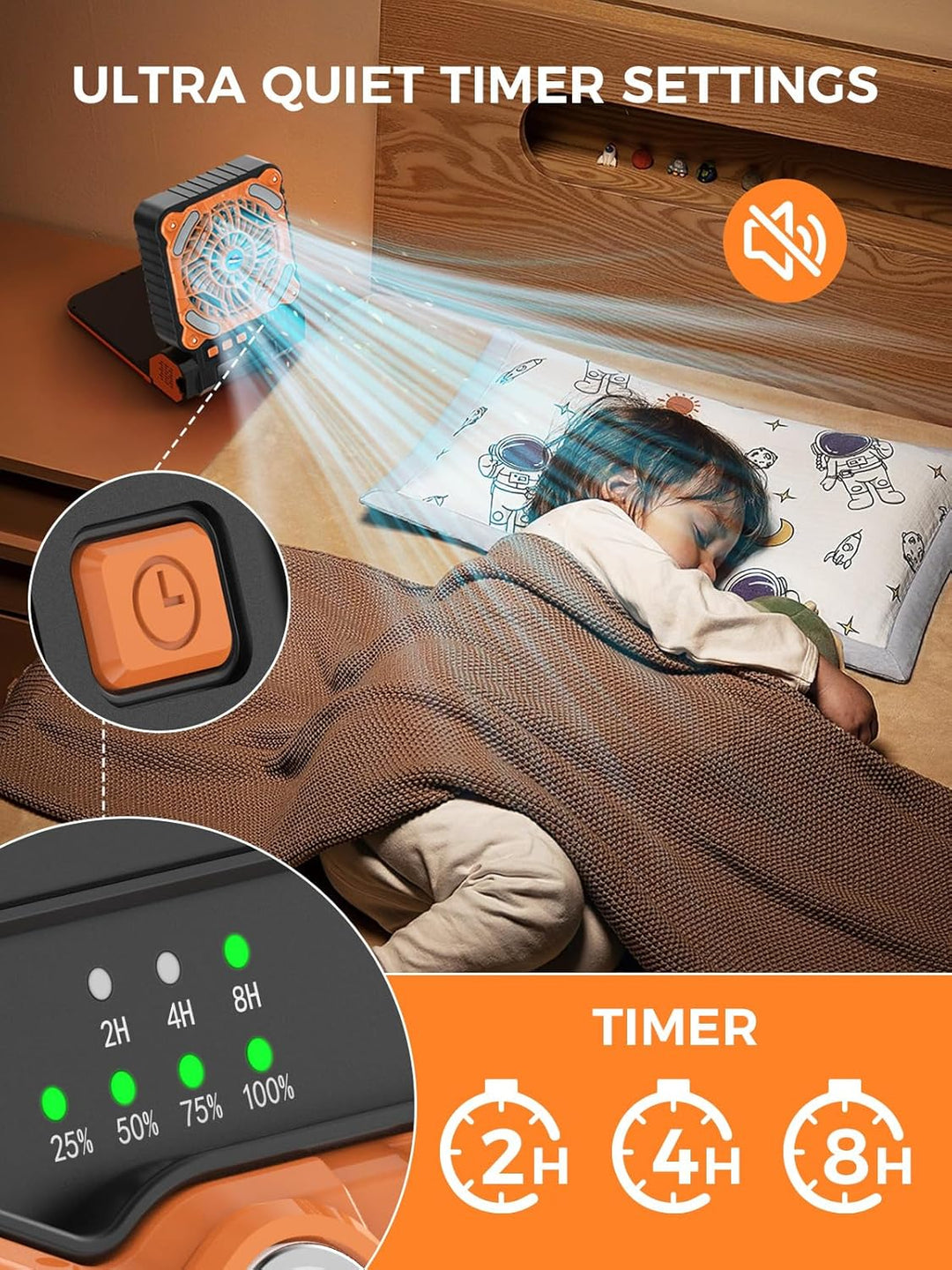 Smiling Shark Camping Ventilator LED, 6000mAh USB Aufladbar Tragbar Zelt Ventilator light 4 Speeds &