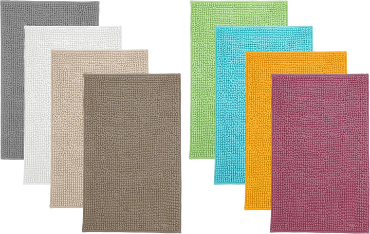 Brandsseller Moderne Chenille Badmatte Duschmatte Badeteppich im Shaggy Style (50x80 cm, Grün) 50x80