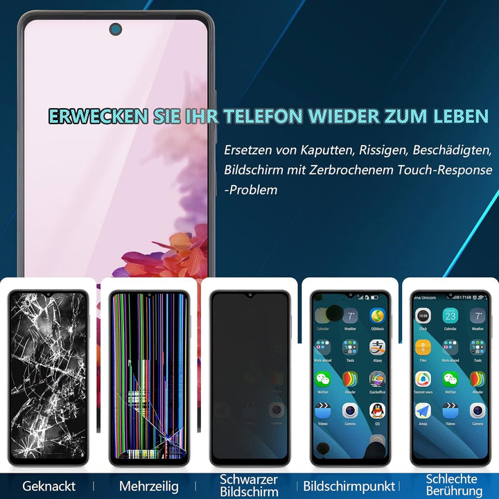 RongZy Display für Samsung Galaxy S20 FE/S20 FE 5G LCD Bildschirmersatz Digitizer Touchscreen Montie