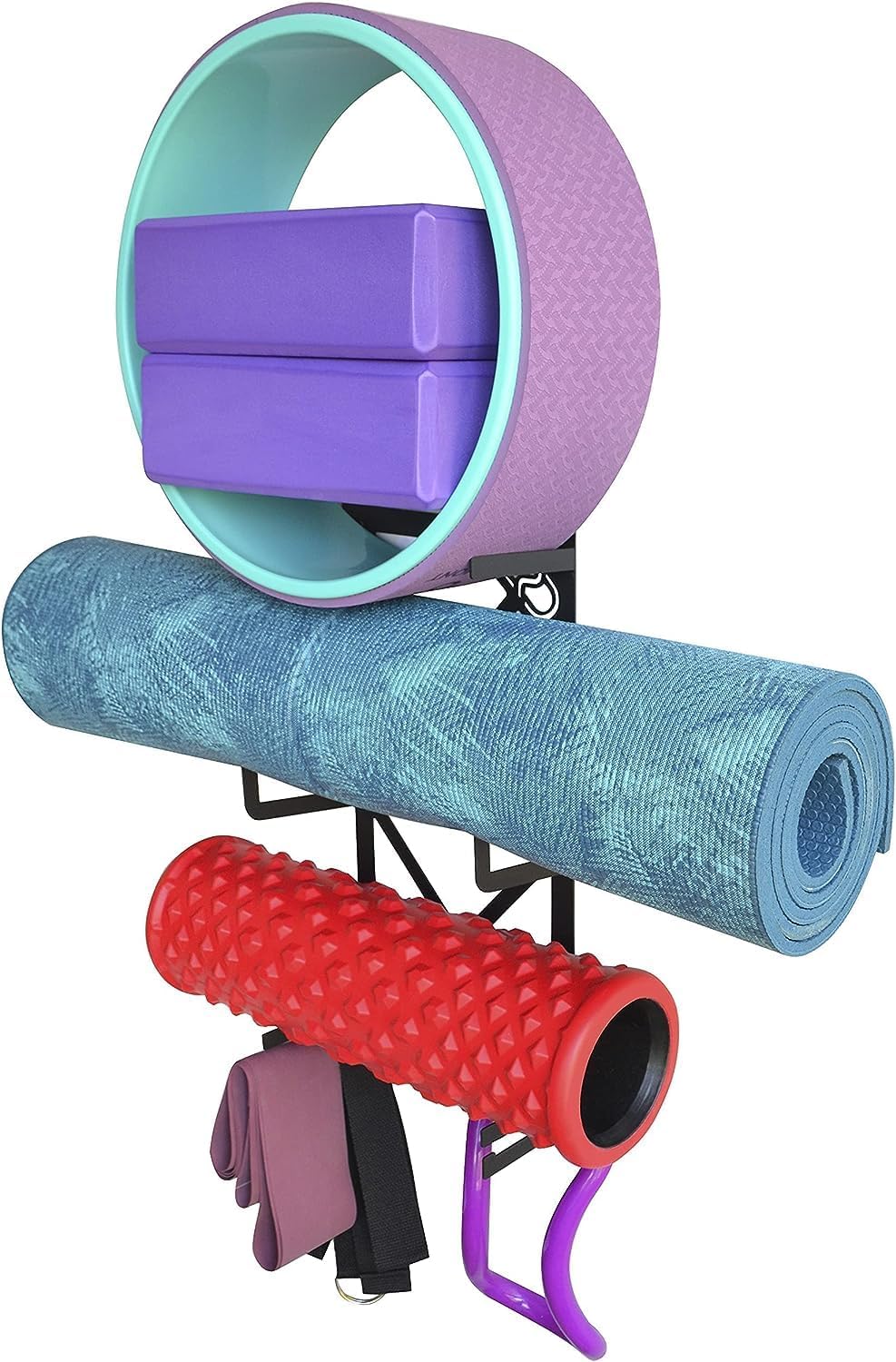 Wandhalterung für komplette Yoga- und Pilatesausrüstung, 100 % Kohlenstoffstahl