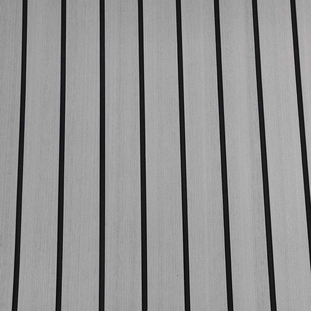 EBTOOLS Decking Bootsboden Synthetik-Teakfolie Teak-Eva Bodenmatte für Yacht, 240 x 90 x 0,6 cm, Gra