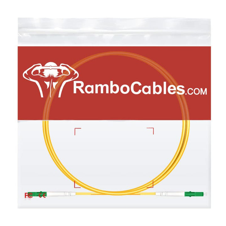 RamboCables LC/APC auf LC/APC 20m, LWL Simplex Patchkabel 9/125µm, Singlemode Glasfaserkabel für FTT
