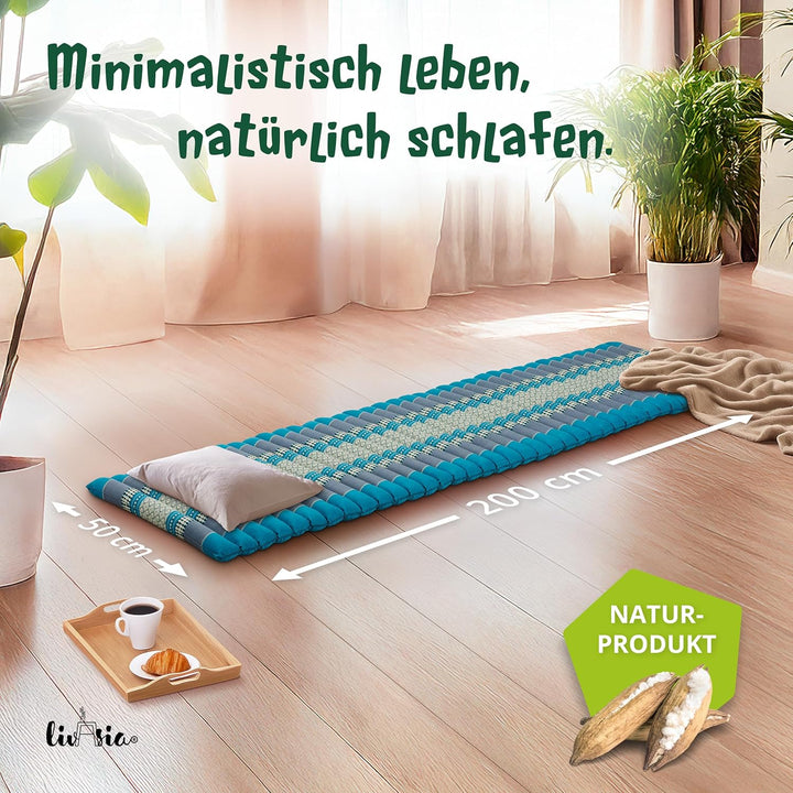 livasia Rollmatte Rollmatratze L-200x110x4,5cm, Gästebett Gästematratze 1 Person, Reisebett Kofferra