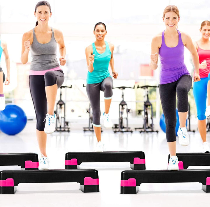 COSTWAY Höhenverstellbarer Aerobic Stepper mit Zwei Stufen von 10 cm und 15 cm, Steppbrett bis 250KG