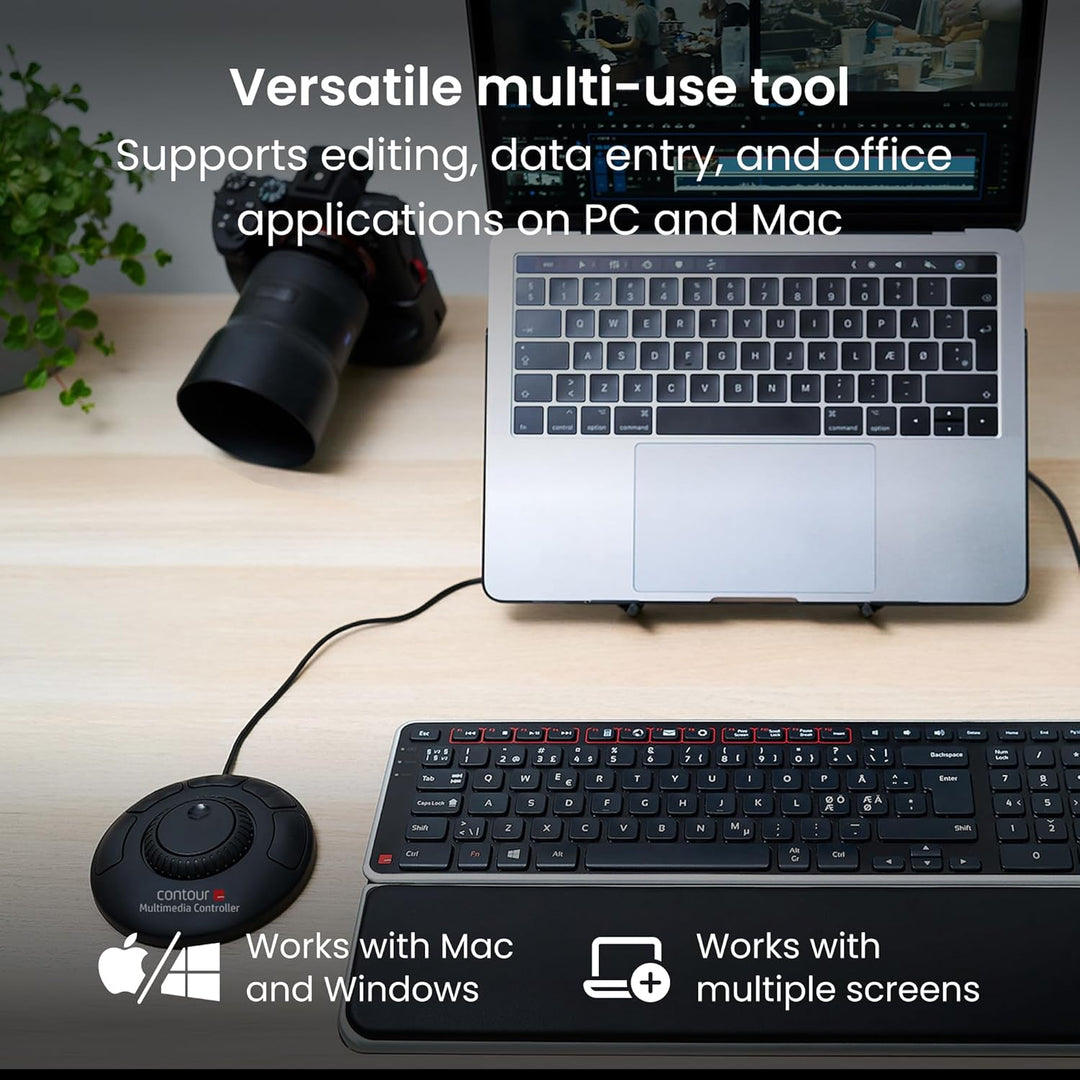 Contour Multimedia Controller Xpress | Ergonomisches Jog Wheel für Video/Music/Bildbearbeitung | USB