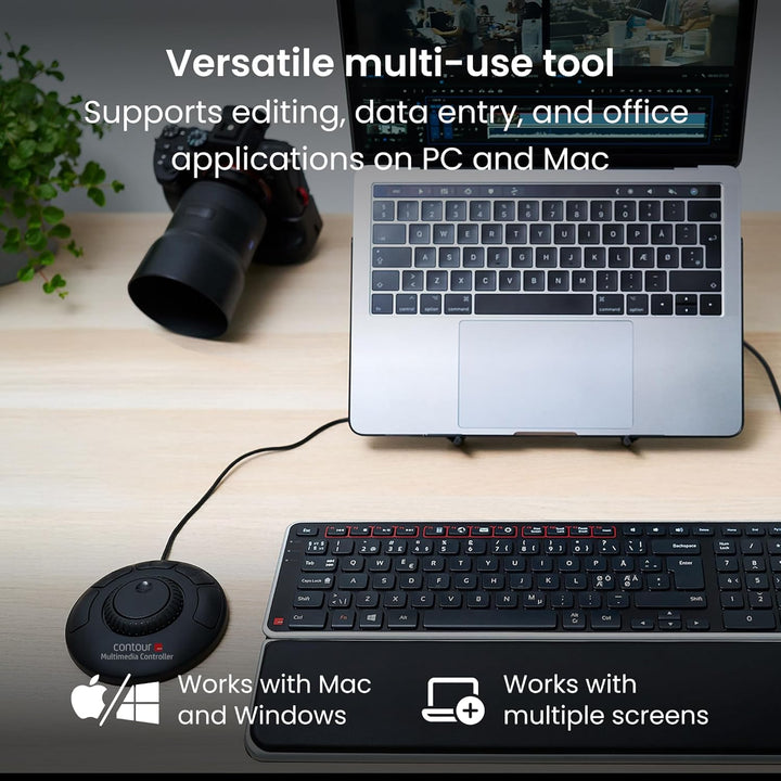 Contour Multimedia Controller Xpress | Ergonomisches Jog Wheel für Video/Music/Bildbearbeitung | USB