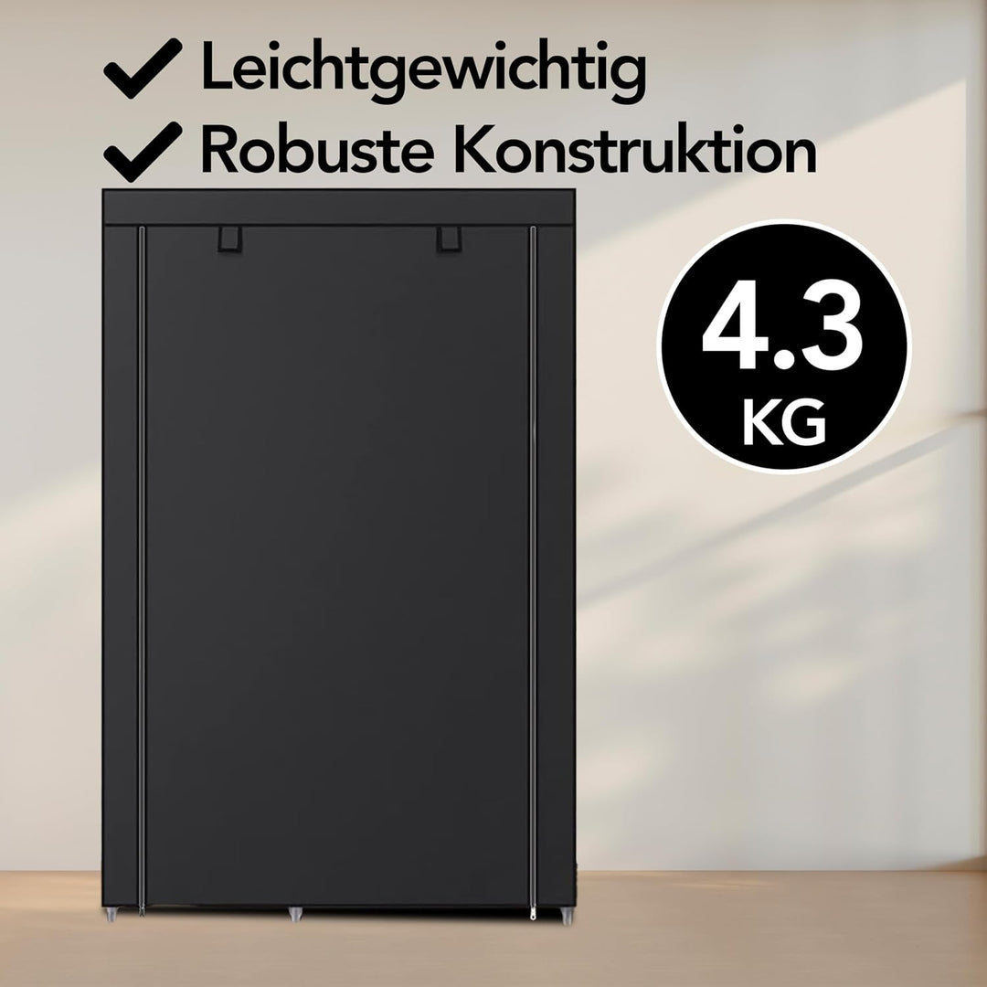 Brixy XXL Schuhregal mit 9 Ebenen für bis zu 54 Paar Schuhe, 160x100x28 cm, Staubschutzhülle, Schwar