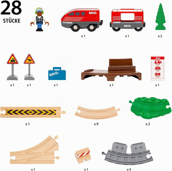 BRIO World – 36102 Zugset mit Rückziehmotor | Zugset-Zubehör für Kinder ab 3 Jahren