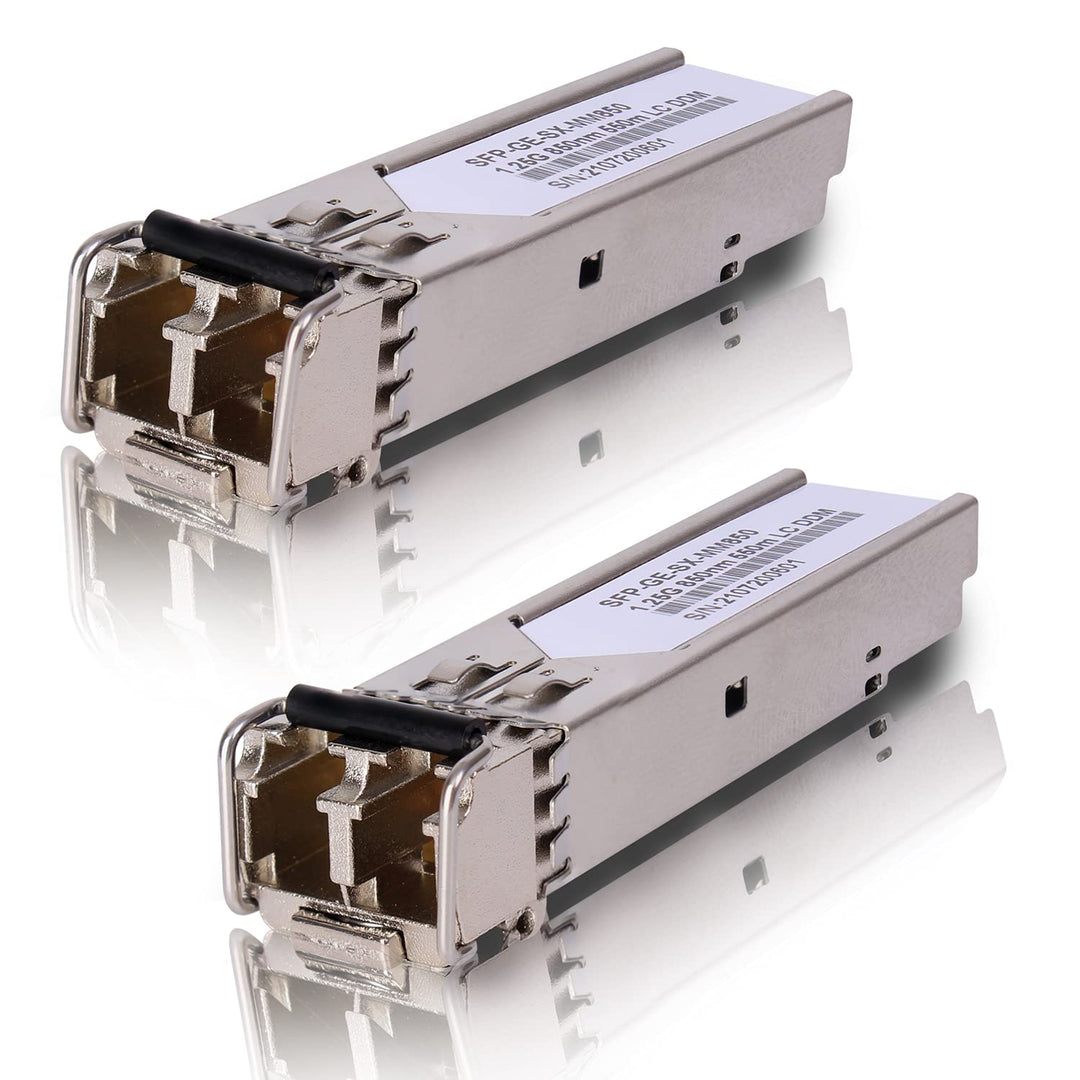 2 Stück 1,25G 850nm Multimode SFP LC Transceiver Glasfasermodul 550 Meter 1000Base-SX LC MMF für Cis