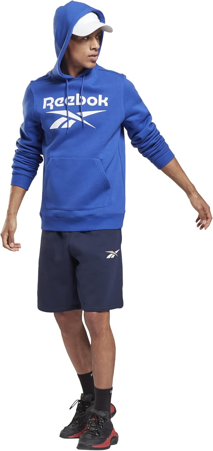 Reebok Herren-Kapuzenpullover mit French Terry-Logo S Bright Cin Stockalt, S Bright Cin Stockalt