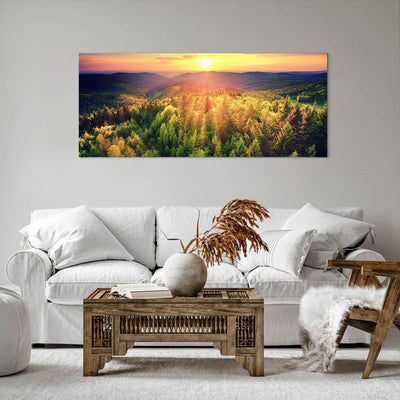 Wandbilder Dekoration Wohnzimmer Berge Natur Panorama Bilder auf Leinwand 120x50cm Leinwandbild mit