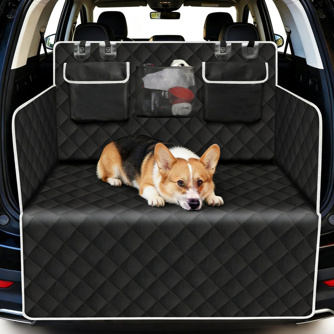 Kofferraum Schutzmatte mit 3 Taschen, 103x180cm Hundebox Auto Kofferraum Hundeschutz, Kofferraummatt