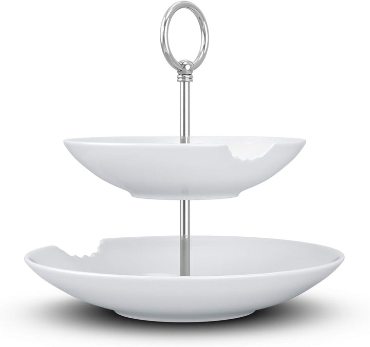 FIFTYEIGHT PRODUCTS / Tassen / Etagere 2-Stufig „Food-Temple" (Porzellan, 18-24 cm, weiss, Made in G