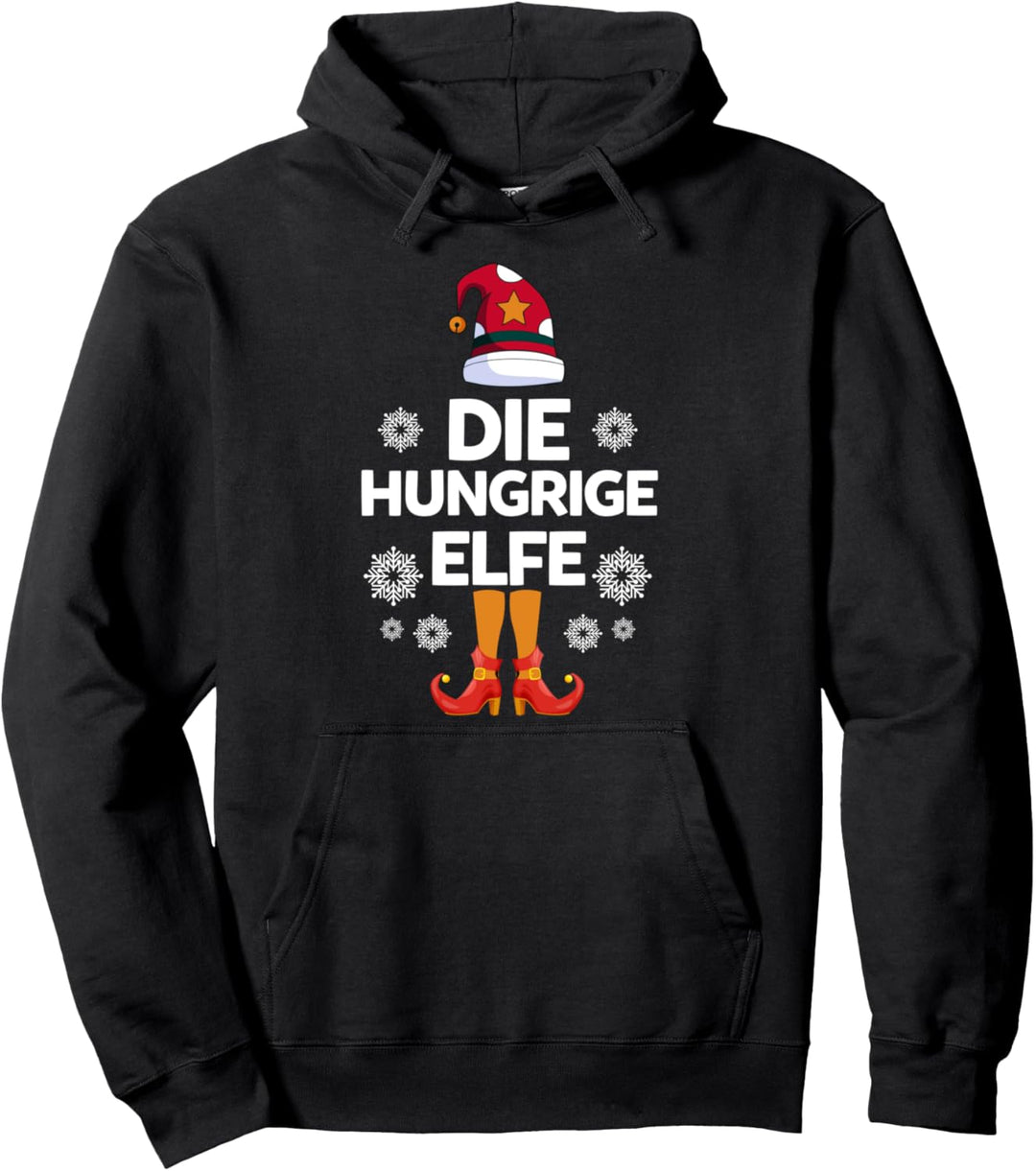 Hungrige Elfe Familien Weihnachts Outfit Weihnachtself Pullover Hoodie