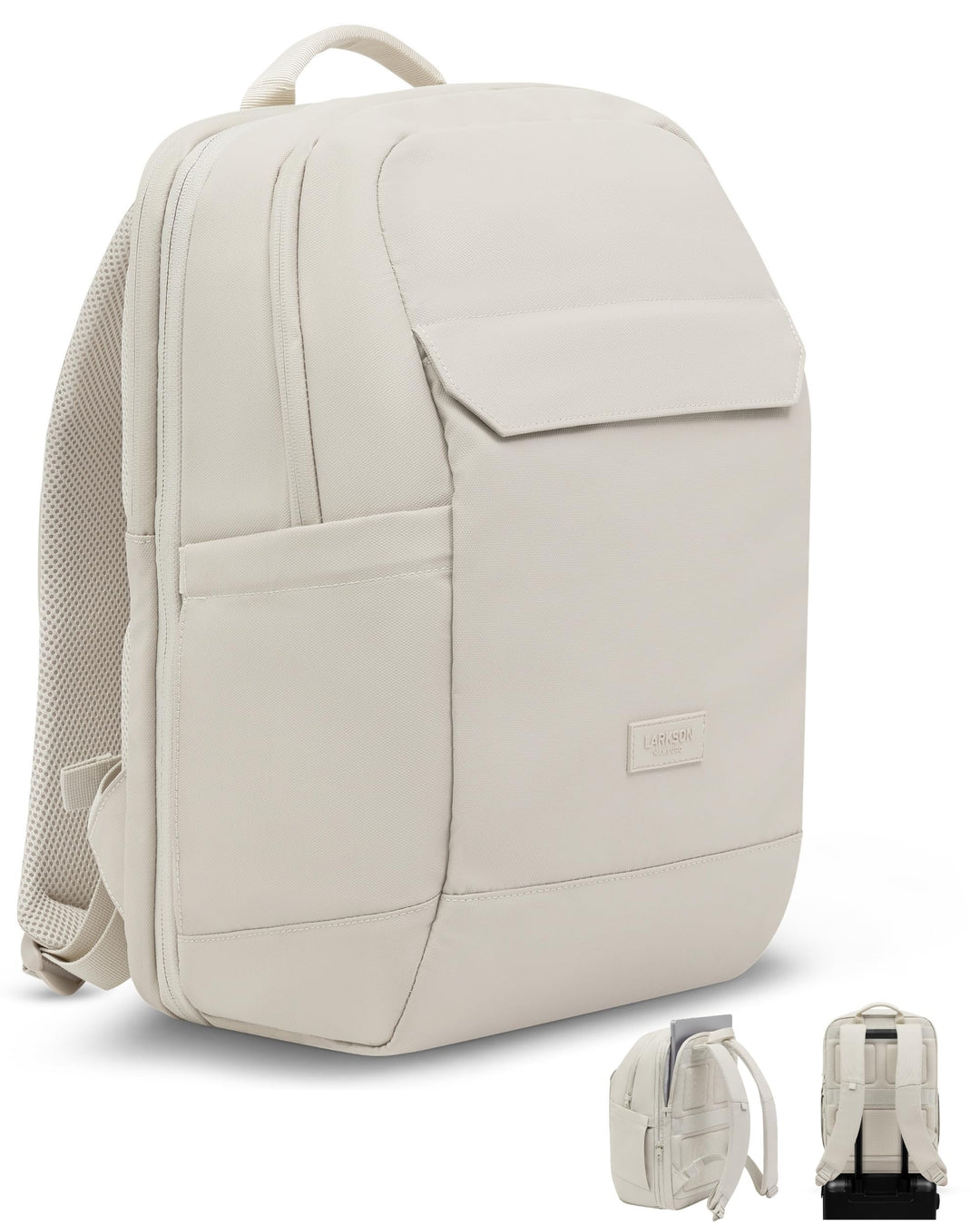 LARKSON Business Laptop Rucksack Herren Beige - Bjarne Small - Kleiner Arbeitsrucksack mit 16 Zoll L