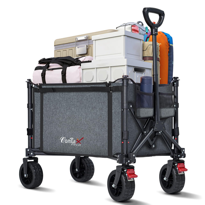 COMLAX FIELD Bollerwagen Faltbar mit Grosse All Terrain Räder, 120L 100KG Klappbarer Bollerwagen mit