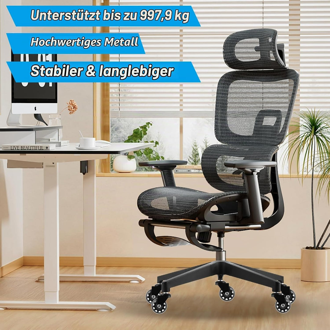 SHUESS Stabiles Bürostuhl Fusskreuz 70cm für Gasdruckfeder 50mm mit Rollen 11x22mm Schwarz Fünfeckig