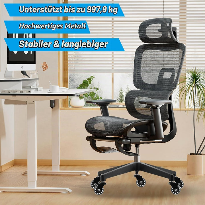 SHUESS Stabiles Bürostuhl Fusskreuz 70cm für Gasdruckfeder 50mm mit Rollen 11x22mm Schwarz Fünfeckig