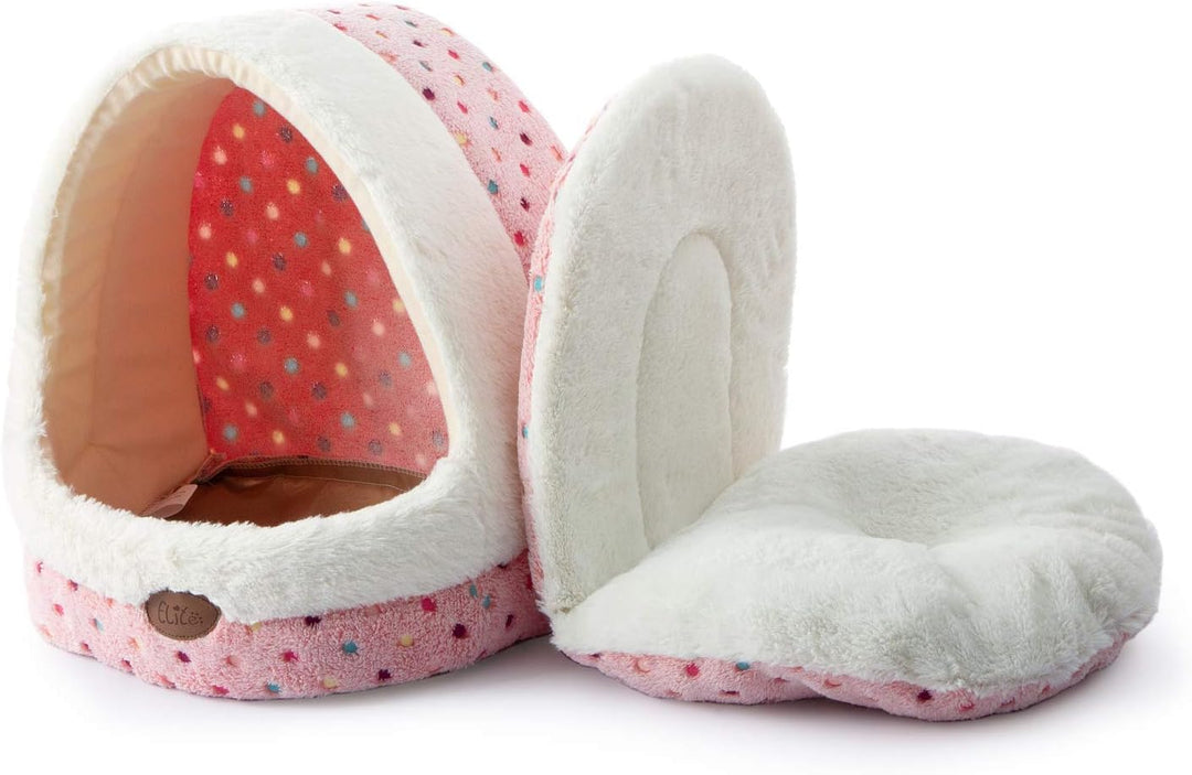 Tofern Hundehöhle Hundehütte Hundebett Hundehaus Weich Warm Hundebett&Katzenbett, Waschbar, Schön Pu