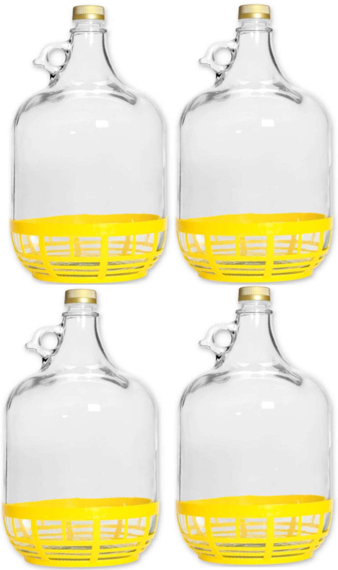 lilawelt24 4 STÜCK 5L GLASBALLON mit Kunststoffkorb Weinballon GÄRBALLON GLASFLASCHE