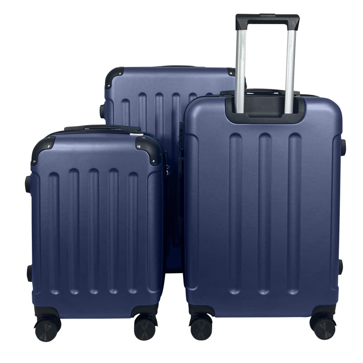 Hartschalen-Koffer Reisekoffer ABS Koffer (Handgepäck-Mittel-Gross-Set) 4 Doppel-Rollen Trolley (Dun