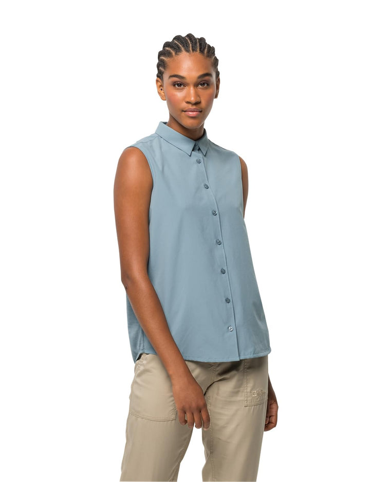 Jack Wolfskin Damen Sonora Sleeveless Shirt W Schnelltrocknende Ärmellose Bluse M Citadel, M Citadel