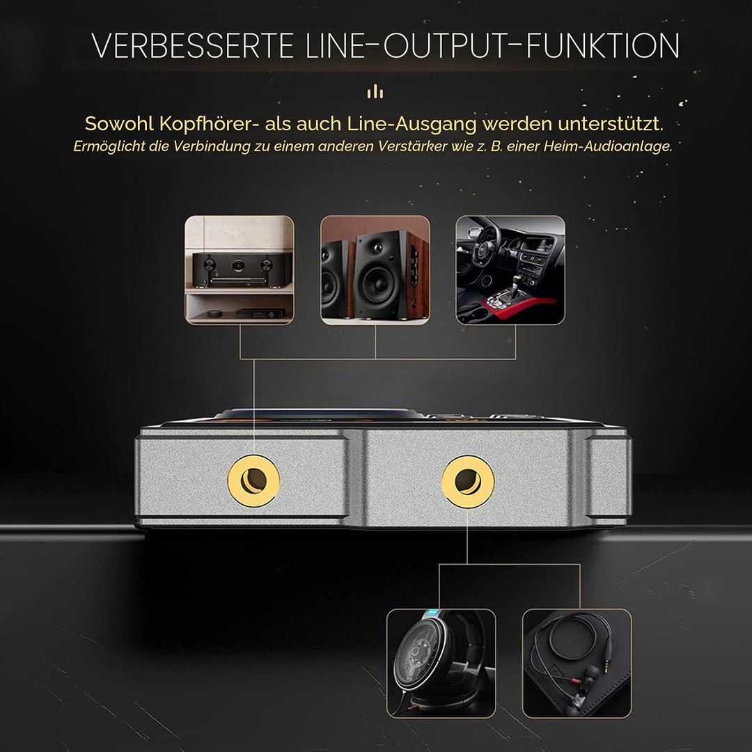HiFi-MP3-Player, Bluetooth 5.3, Verlustfreier Sound, Hochauflösender Musik-Player, Tragbarer Audio-P