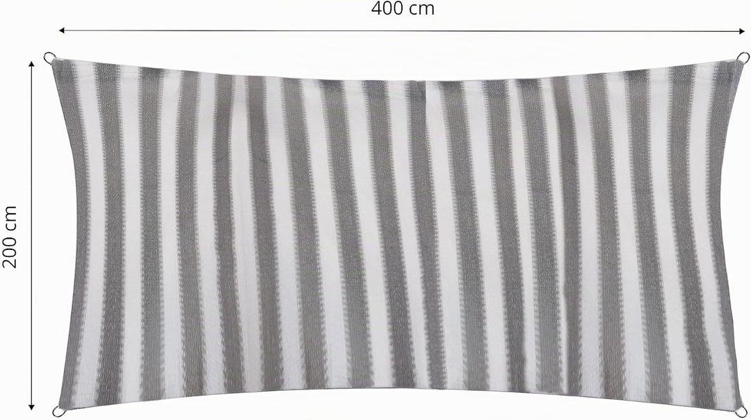 Lumaland Sonnensegel Rechteckig 2 x 4 Meter | Wetterbeständiger Sonnenschutz inkl. Befestigungsseile