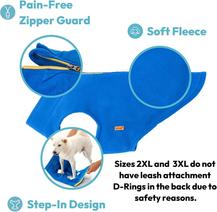GOOBY Hundepullover aus Fleece, mit Reissverschluss, Grösse XXL Chest (~25.5"), warm, für kleine Hun