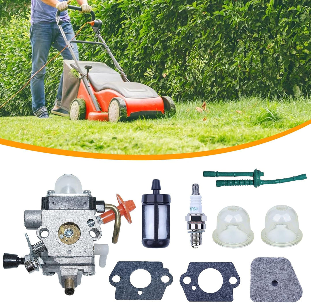 Haishine Vergaser mit Zündkerze C1Q-S174 for STIHL FS90 FS110 HT101 FS130 FS100 FS110R KM110R KM130
