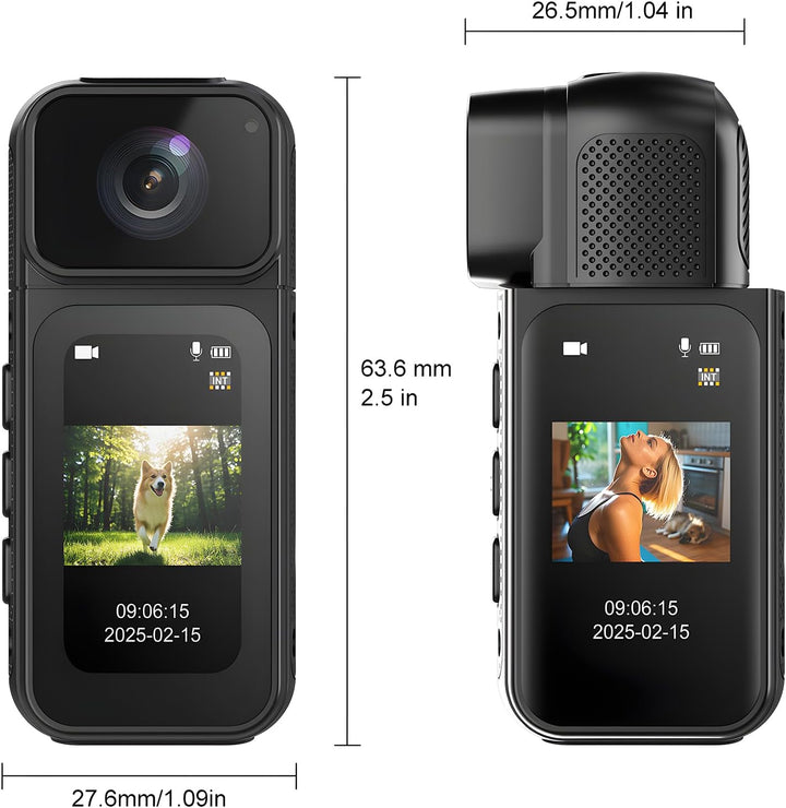 Action Cam 180° Drehung des Objektivs WiFi Kamera, 2.7K Action Kamera mit 170°Weitwinkel,Fahrrad Vid