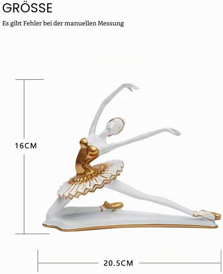 HAUCOZE Ballerina Figur Statue Frau Skulptur Modern Dekor Wohnzimmer Kunst Arts Polyresin Geschenk 2