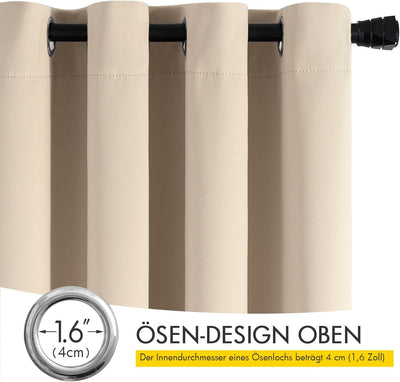 MIULEE Vorhänge Beige Blickdicht mit Ösen, Schöner Weicher Verdunklungsvorhänge zum Verdunkeln von R