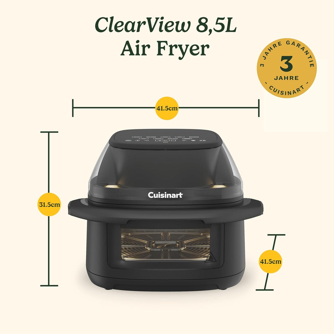 Cuisinart ClearView Heissluftfritteuse I Airfryer Volle Sicht – 280° Sichtfenster I PFAS‑frei I 8,5L