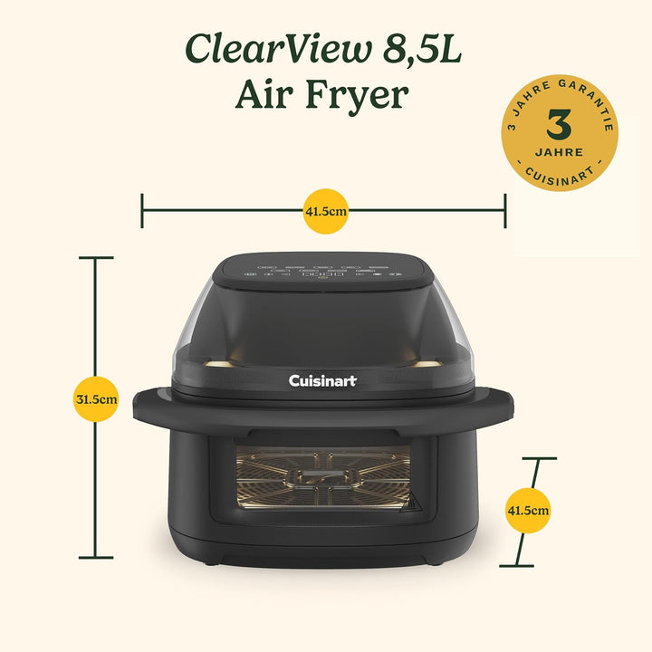 Cuisinart ClearView Heissluftfritteuse I Airfryer Volle Sicht – 280° Sichtfenster I PFAS‑frei I 8,5L