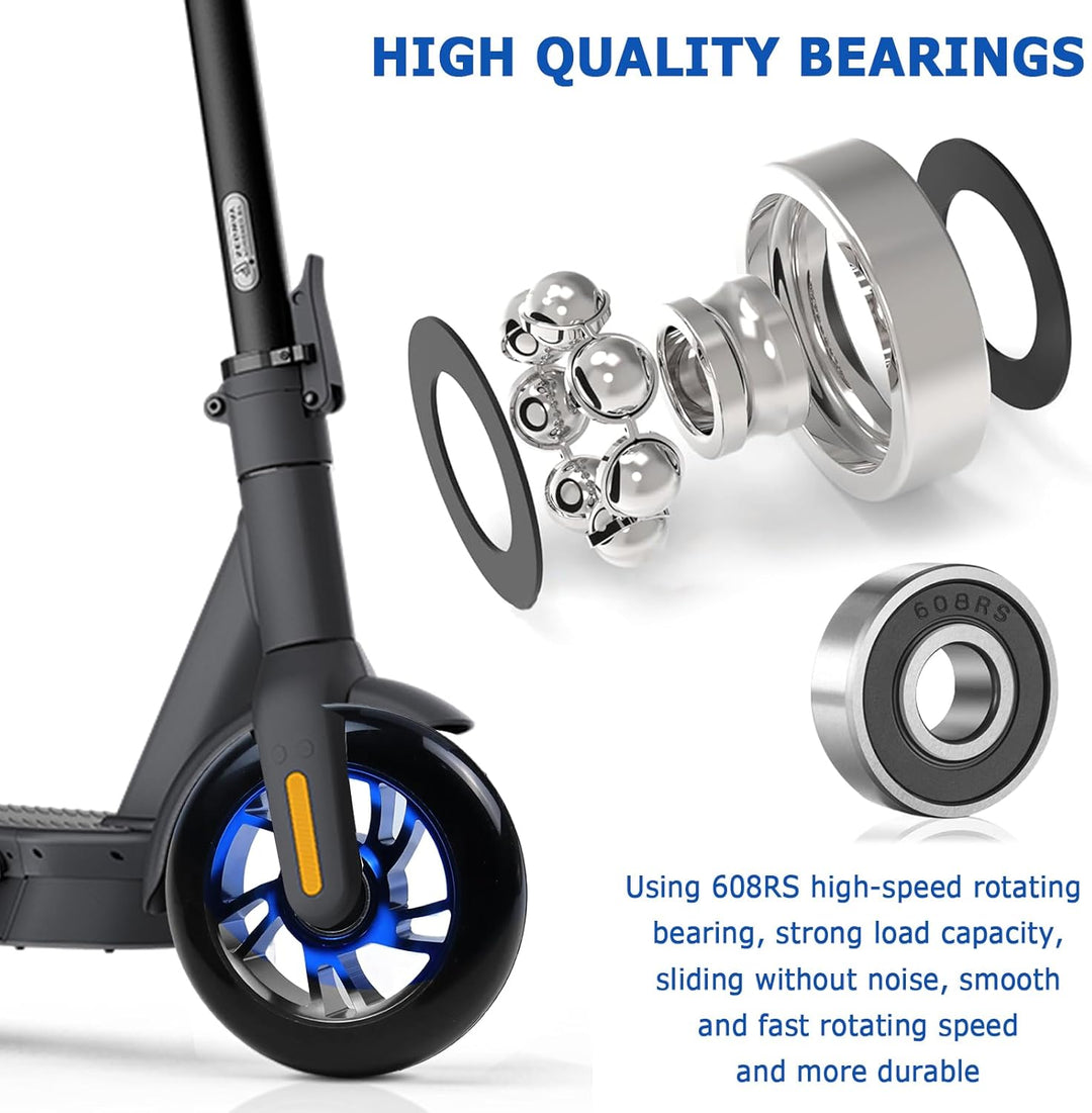 Stunt Scooter Rollen, 2 Stück 100mm Scooter Ersatzräder mit Lager, 100 x 24mm Reifen Mit Felgen Aus