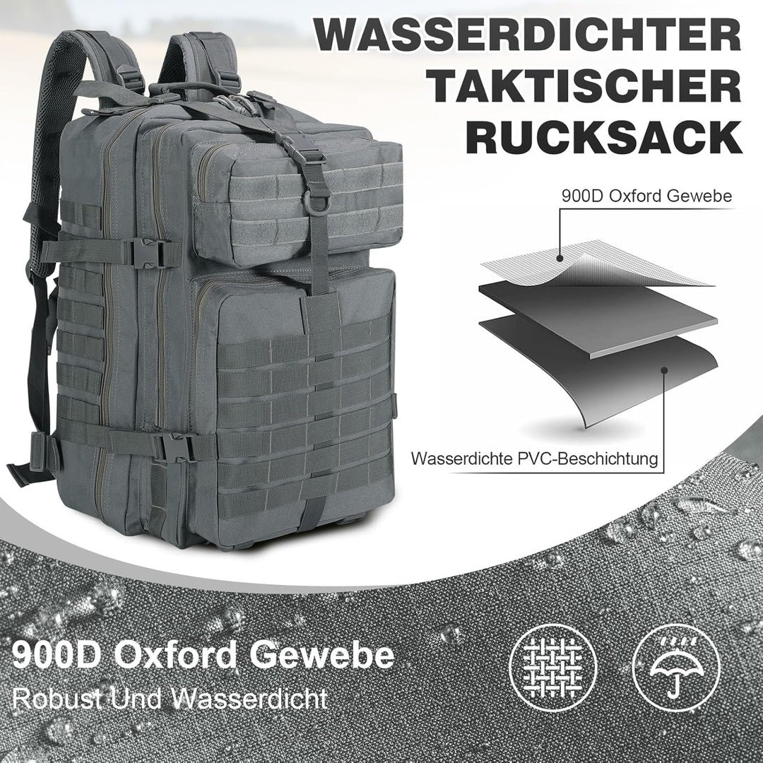 SHANNA Trekkingrucksack, Wanderrucksäcke Militärrucksack 45L Armee Rucksack MOLLE Assault Pack Takti