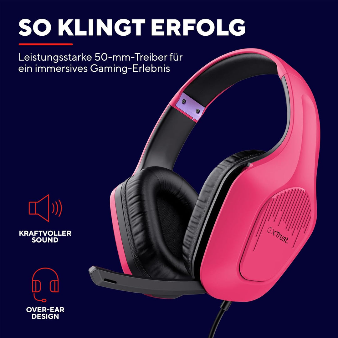 Trust Gaming GXT 415P Zirox Leichtes Gaming Headset mit 50-mm-Treiber für PC, Xbox, PS4, PS5, Switch