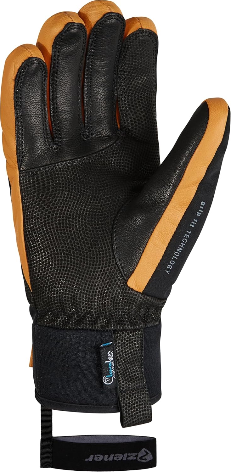 Ziener Herren Ganzenberg Ski-Handschuhe/Wintersport, wasserdicht, atmungsaktiv, Alpine Wool 11 black
