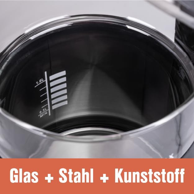 Wasserkocher 1,7L mit Temperaturregelung &amp; Warmhaltefunktion, 2200W, LED Display, 13 Temperaturstufe