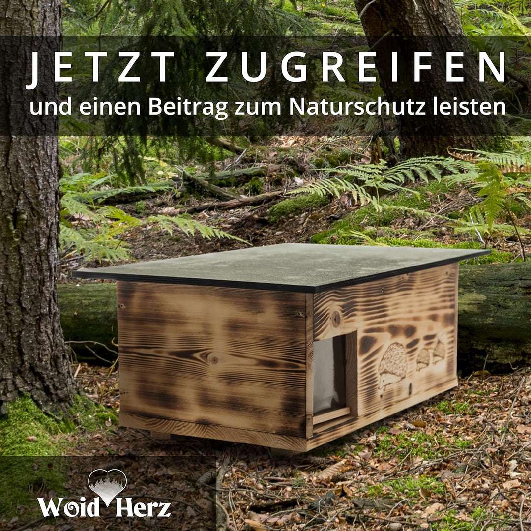 XXXL Igelhaus (IG2) Igelhotel Igelhütte Igelfutterhaus - Igelhaus mit Labyrintheingang und Rattenkla