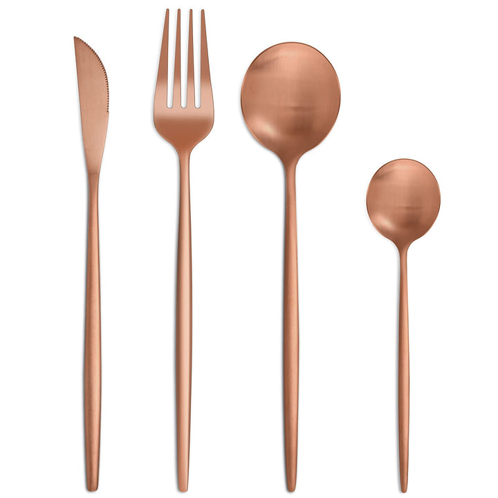 Bestdin Besteck Set 6 Personen, 24 teilig Edelstahl Besteck Rosegold Essbesteck Set mit Messer Gabel