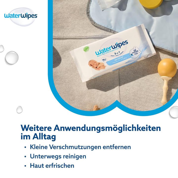 WaterWipes Original plastikfreie Feuchttücher für Babys und Kleinkinder 1080 Stück (18 Packungen), h
