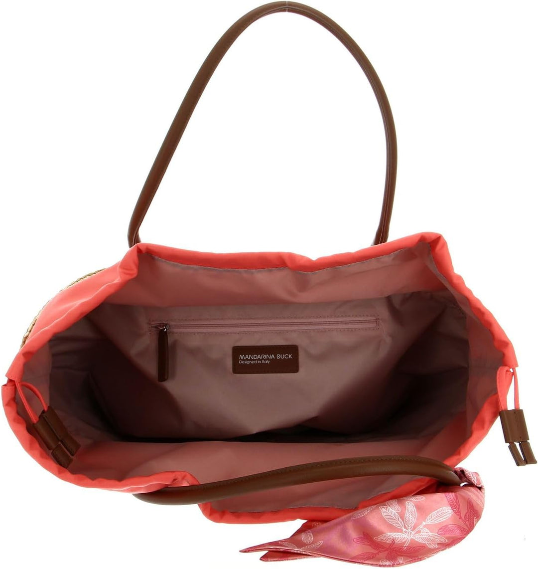 Mandarina Duck Damen Seashell Straw Bag Coral, Coral