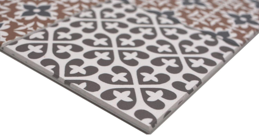 Mosaikmatte selbstklebend Vinyl spanische Fliesen Optik Ornament bunt Küchenrückwand | 10 Mosaikmatt