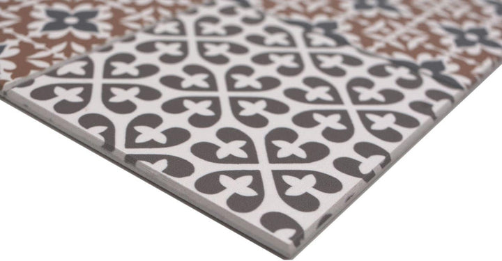 Mosaikmatte selbstklebend Vinyl spanische Fliesen Optik Ornament bunt Küchenrückwand | 10 Mosaikmatt