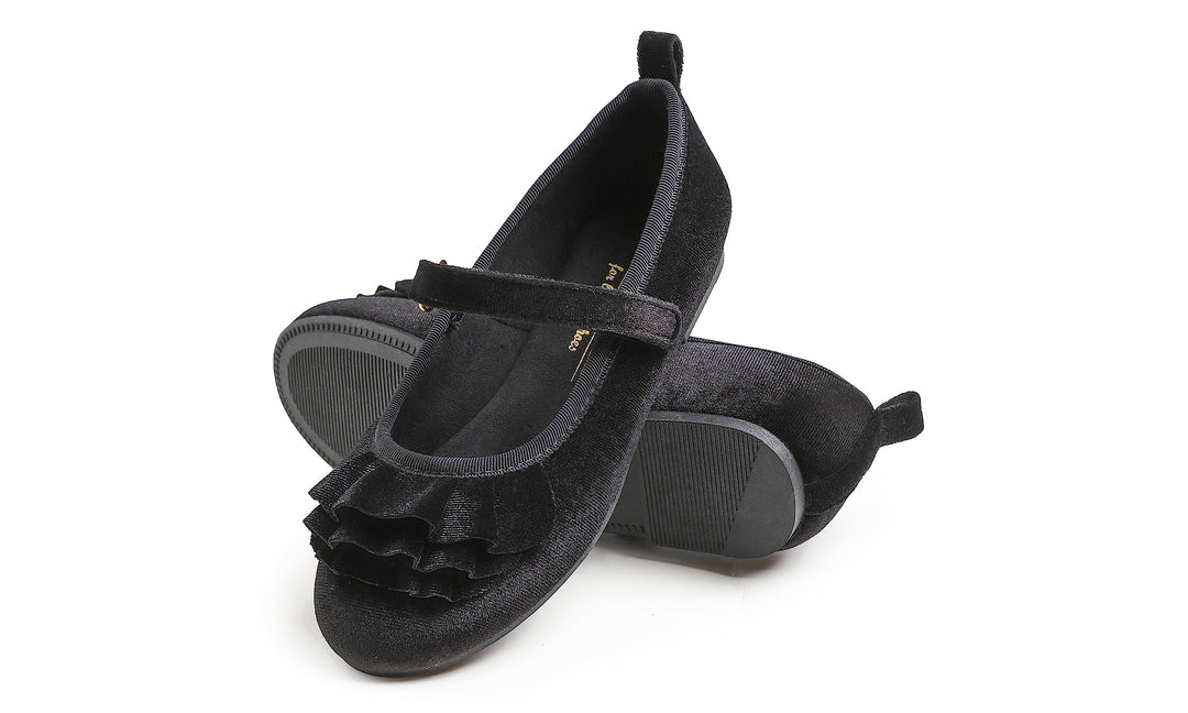 Feversole Girls Cute Dress, Mädchen süsses Kleid Mary Jane Schuhe weiche Party Urlaub Ballerinas 29