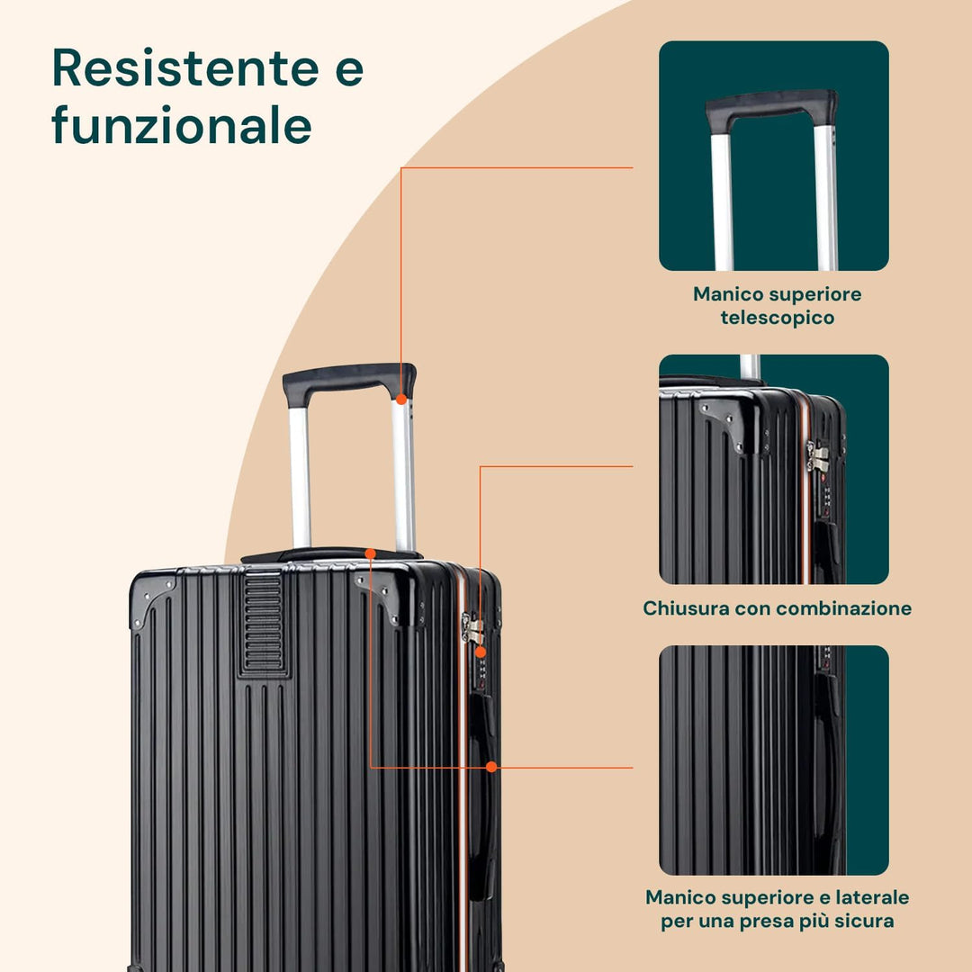 Wintem Koffer-Set Schwarz 3, Schwarz 3