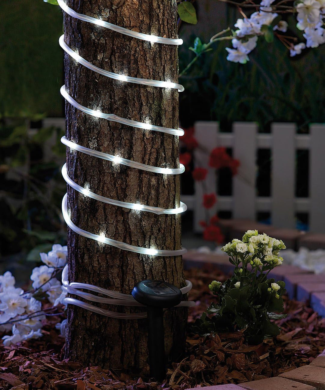 LunLunartec Solar Lichtband: 7 Meter Solar-Lichtschlauch mit 50 LEDs in Brillantweiss (Solar Lichter