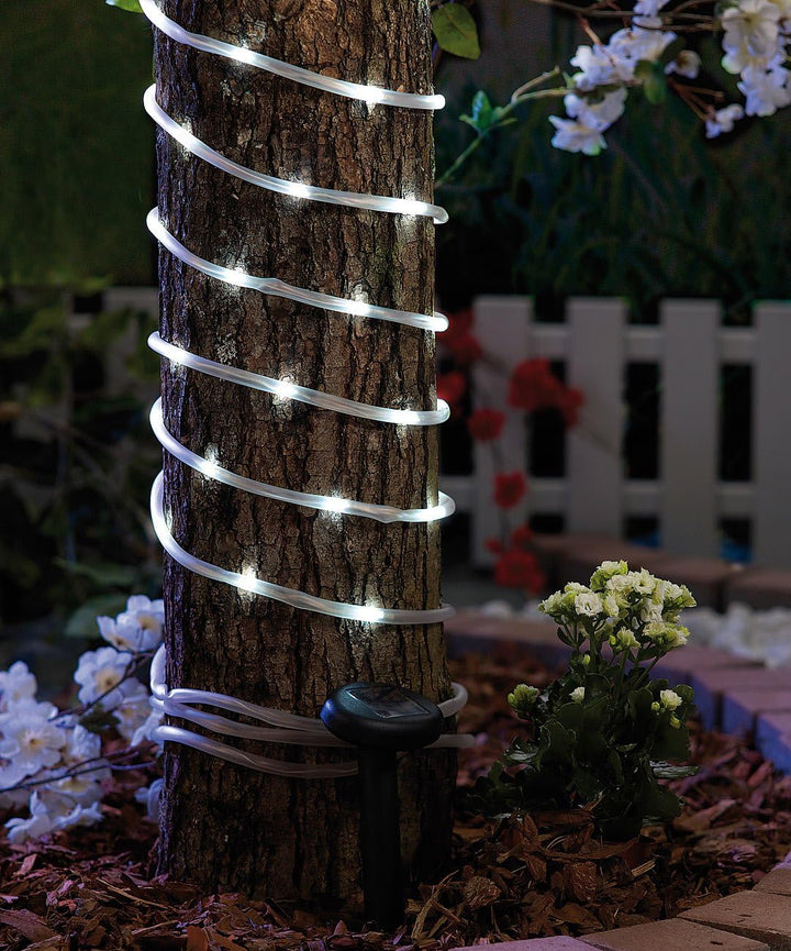 LunLunartec Solar Lichtband: 7 Meter Solar-Lichtschlauch mit 50 LEDs in Brillantweiss (Solar Lichter